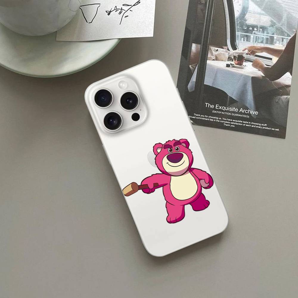 Милый чехол для телефона L-Lotso для iPhone 17/16/15/11/13/14 Pro Max Plus/X/Xr/Xs Max/12mini Air Прозрачный Clear