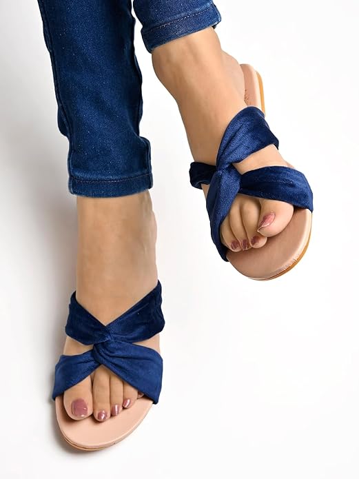 Shoetopia Женские плоские шлепанцы-сандалии Мягкая замша Узел на ремешке Повседневные летние шлепанцы для ежедневного комфорта Стильные, |Обувь Легкая|