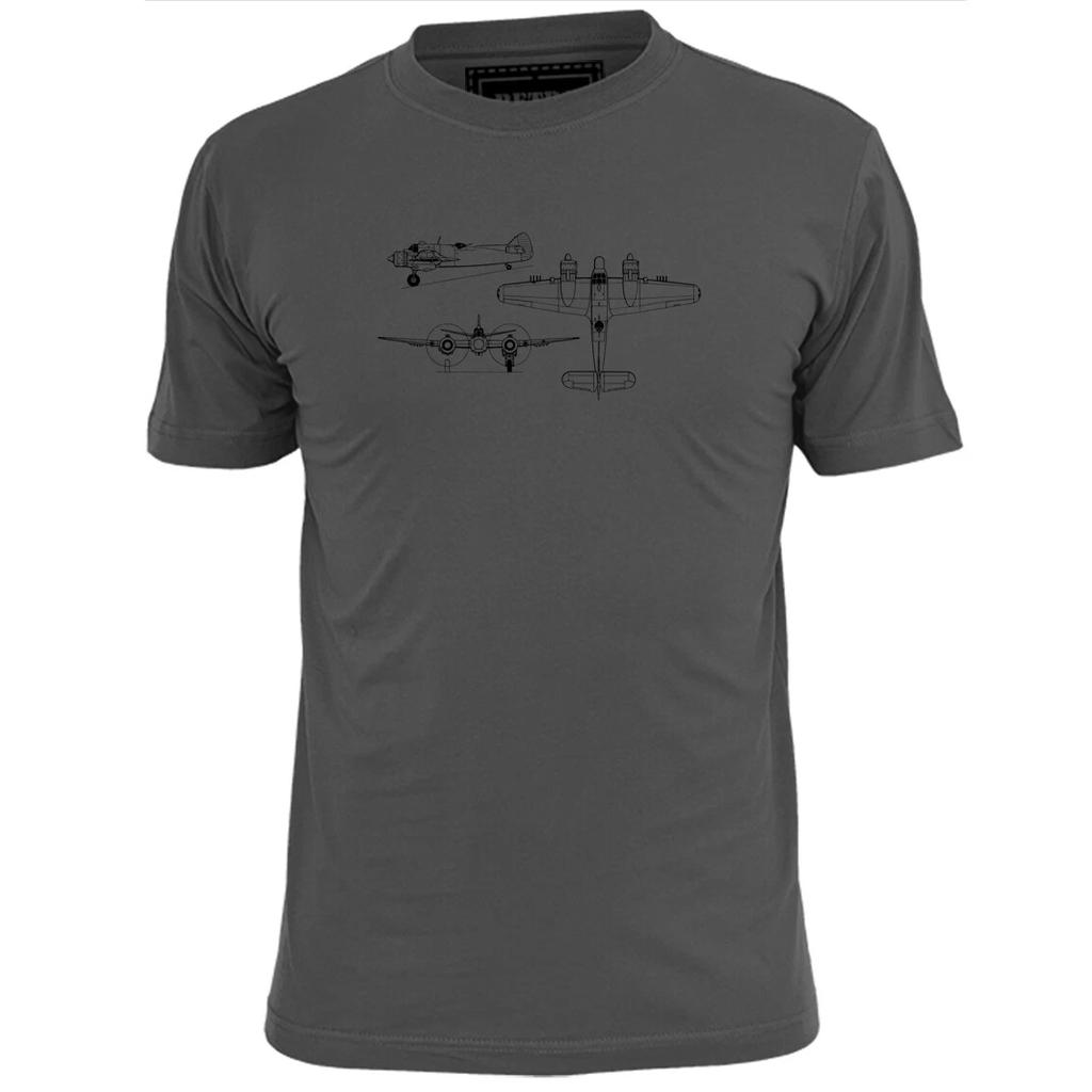 Mens Bristol Beaufighter Military Helicopter Aircraft Blueprint T shirt