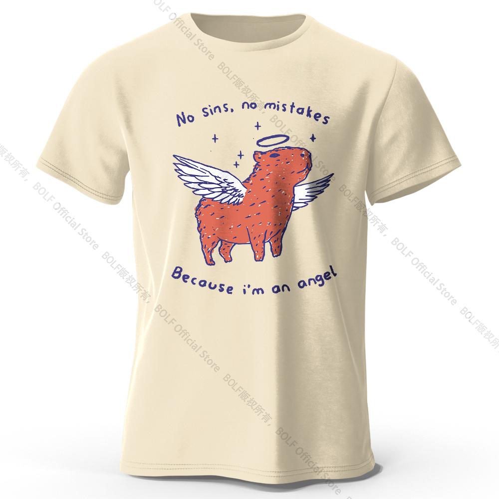 Мужская футболка с принтом «Я ангел», 100% хлопок, свободные футболки с графическим слоганом для женщин, летние топы, городская уличная одежда