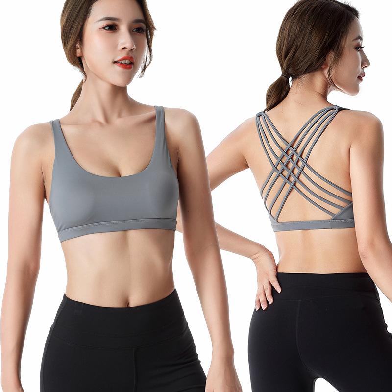 Cross Beauty Back Sports Bra No Steel Ring Yoga Running Vest Quick-drying Shockproof Large Size Women Sports Bra