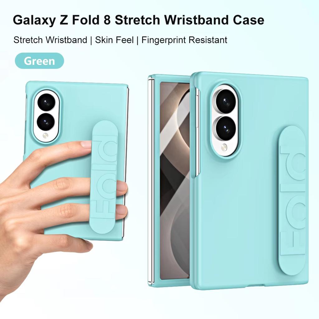Чехол для телефона Samsung Galaxy Z Fold 8 Силиконовый ремешок на запястье Жесткая крышка Складная Ударопрочная Защита Жесткая крышка Funda Аксессуары