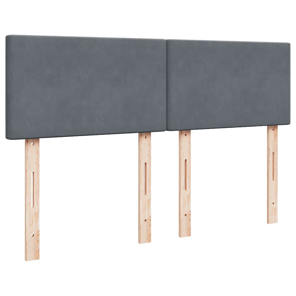 Ottoman Bed with Mattress Dark Grey 140x190 cm Velvet