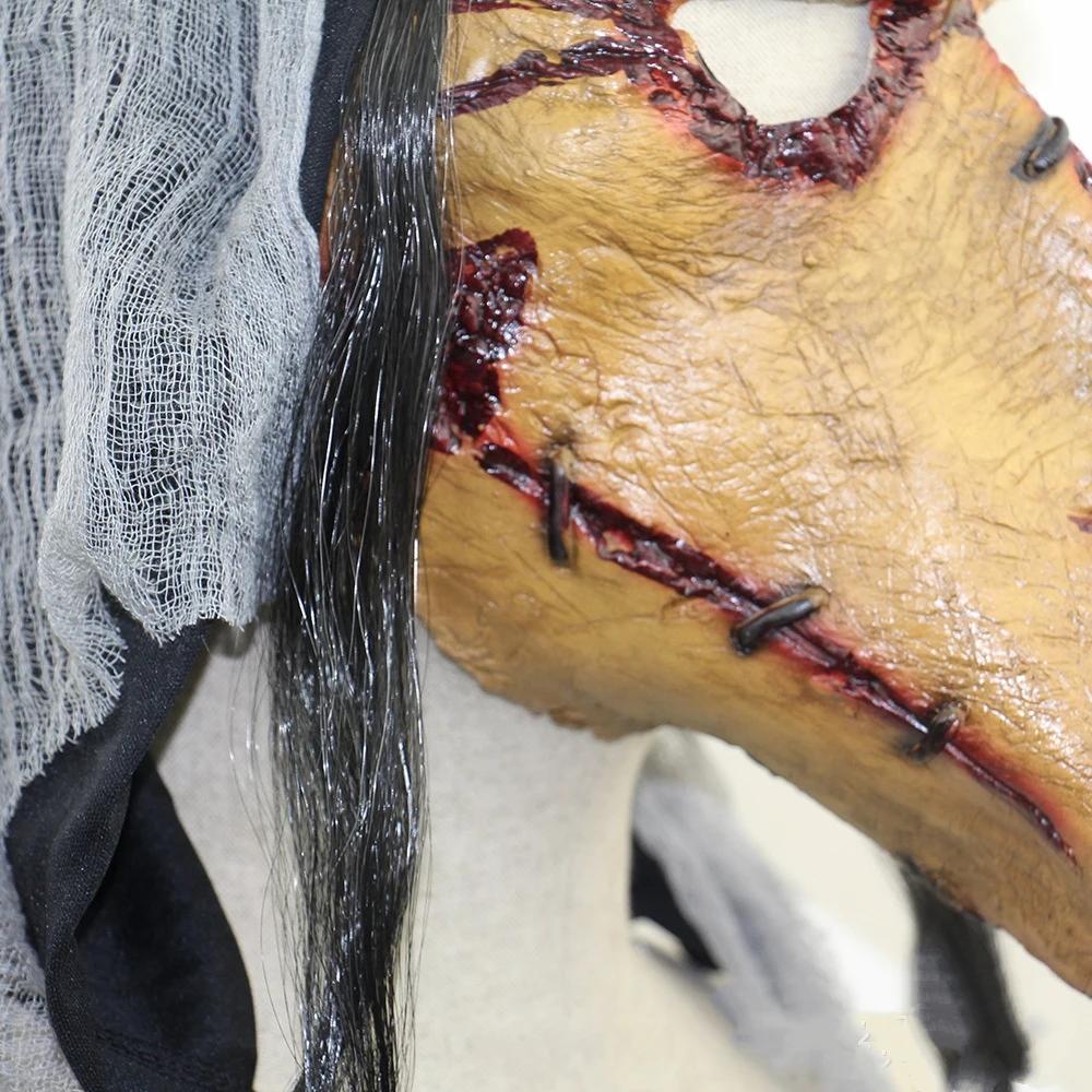 Cosplay Latex Mask Terror Bloody Bird Head Mask Zombie Halloween Horror Masquerade Plague Doctor Mask for Mens Party Props Scary