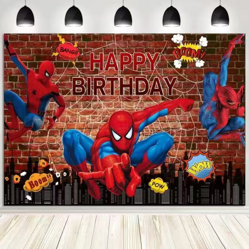 Spider-Man Birthday Party Decorations Set, Theme Banner Cake Topper Balloons, Kids Party Supplies