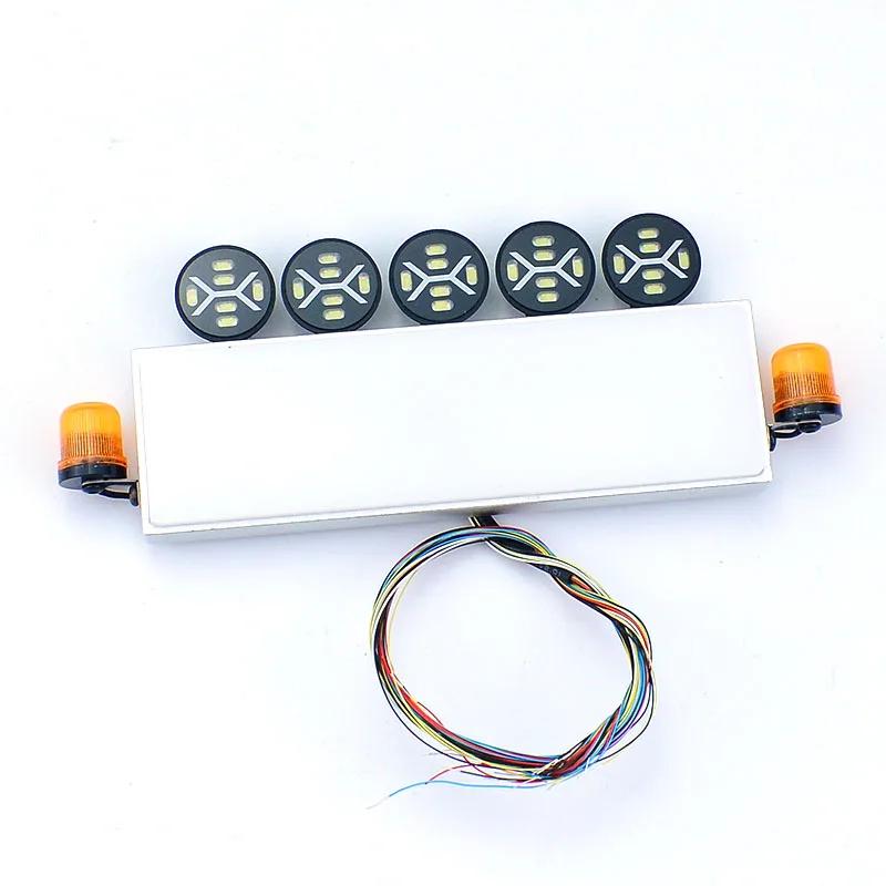 LED Roof Light Box Spotlight Rotating Lamp for 1/14 Tamiya RC Dump Truck SCANIA 770S R620 Volvo FH16XL 750 BENZ Arocs MAN Car