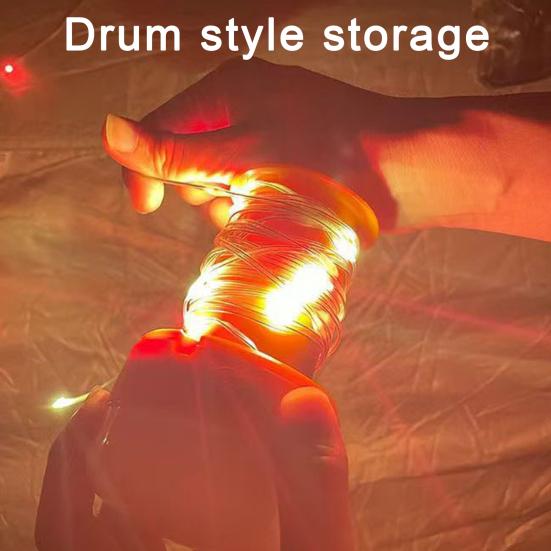 10 м Выдвижной уличный кемпинговый фонарь Перезаряжаемая через USB гирлянда Водонепроницаемый Компактный сказочный светильник Декорация Палаточный подвесной светодиодный фонарь