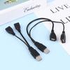 1 шт. 15/30 см Штекер мама на 2 розетки USB 2.0 Удлинитель Кабель для передачи данных Конвертер Адаптер Разветвитель Кабель USB 2.0