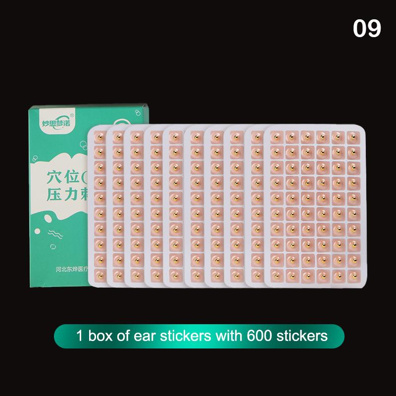 600 пластырей для ухода за ушами, красная бяньши, акупунктурный массаж ушей, игольчатый пластырь, семена, наклейка, аурикулярный набор для аурикулотерапии