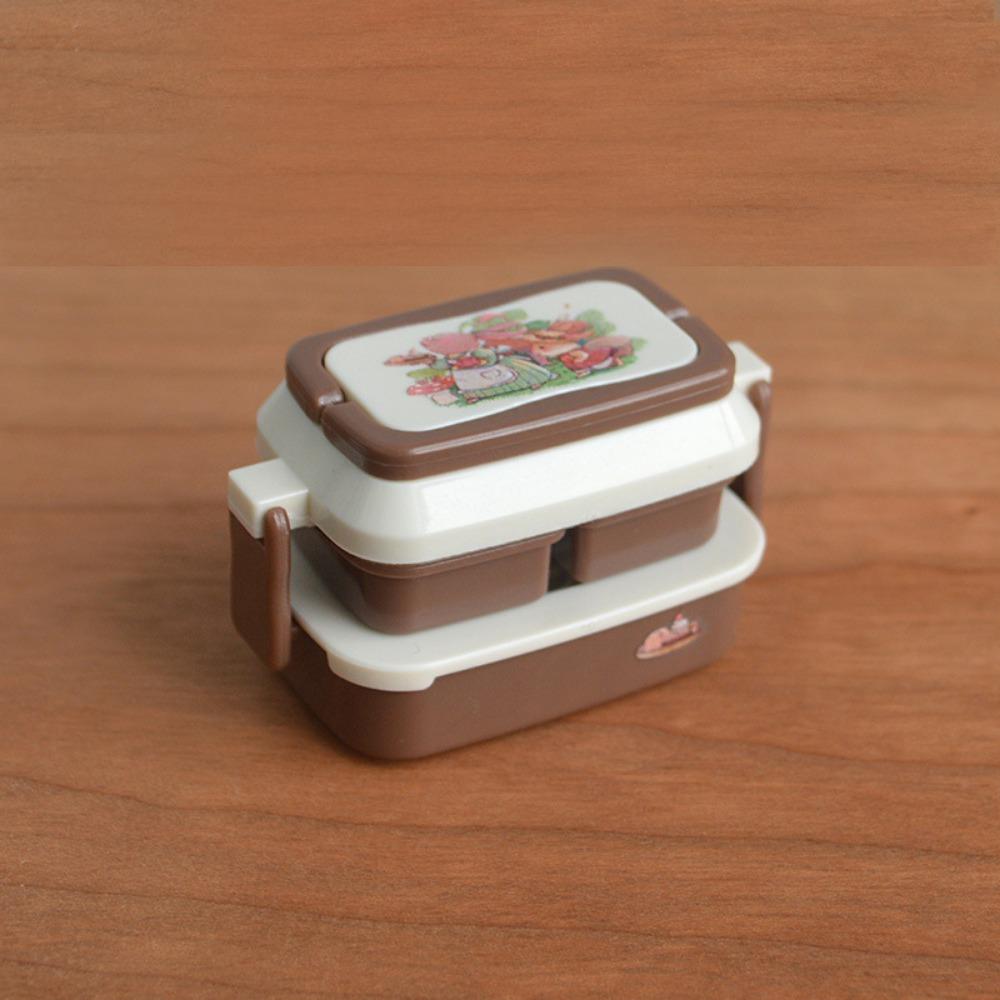 Милый picnic box для кукол масштаба 1/6 1/12, мультяшный узор, разноцветные аксессуары для кукол, пластиковый ланч-бокс для кукольного домика, кукольный домик