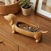 Plastic Dachshund Storage Tray Animal Catchall Tray for Entryway Sausage Dog Planter  Home Craft