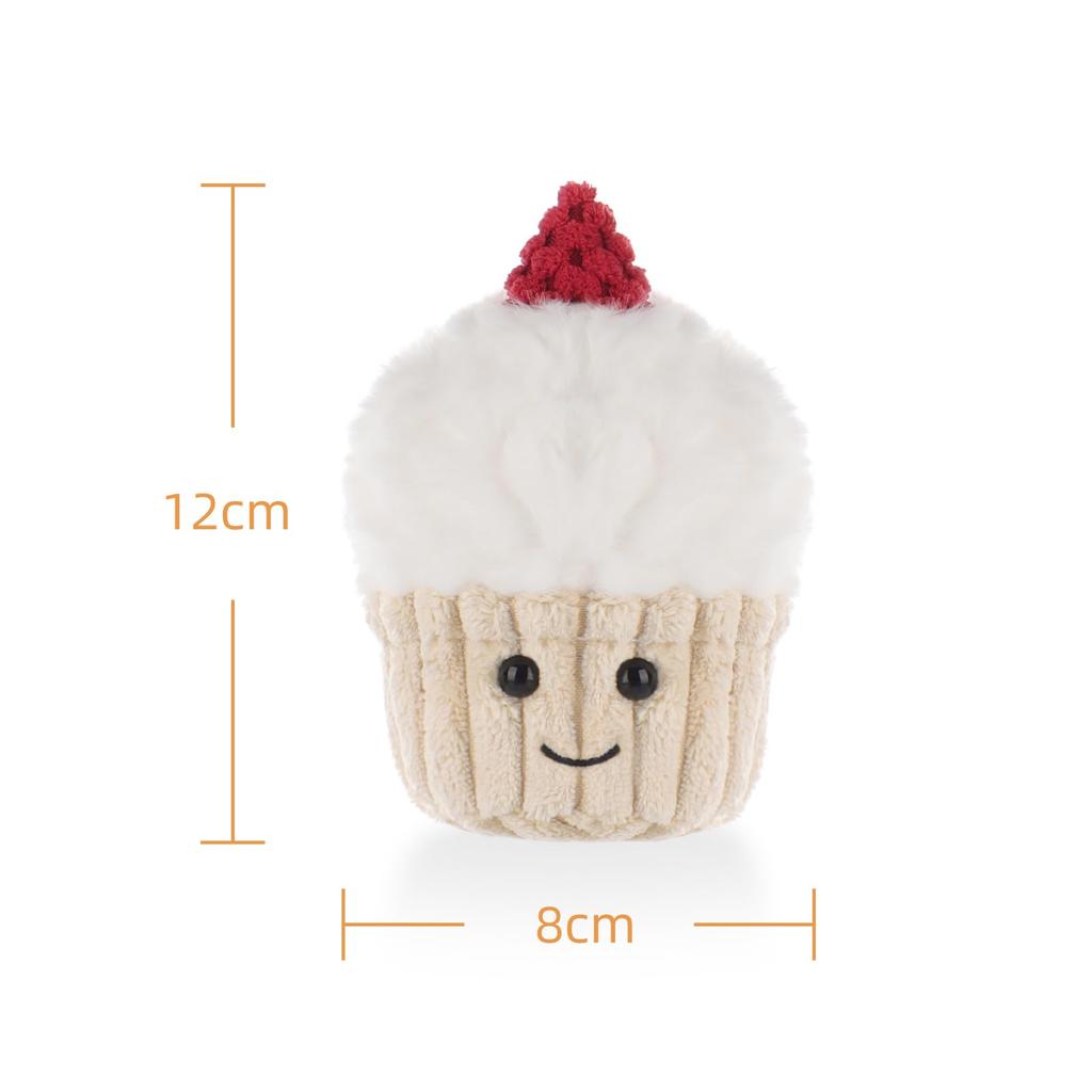 Apricot Lamb Cupcake Plush Toy for Kids, Soft and Cute Fluffy Cupcake for Girls and Boys, 12cm