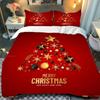 Santa Claus Bed Three-Piece Set, Digital Print Quilt Cover Sheet Set