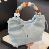 New Chinese Bag Women's Handbag 2025 New Summer Fashion Niche Casual Bucket Bag Beaded Messenger Bag