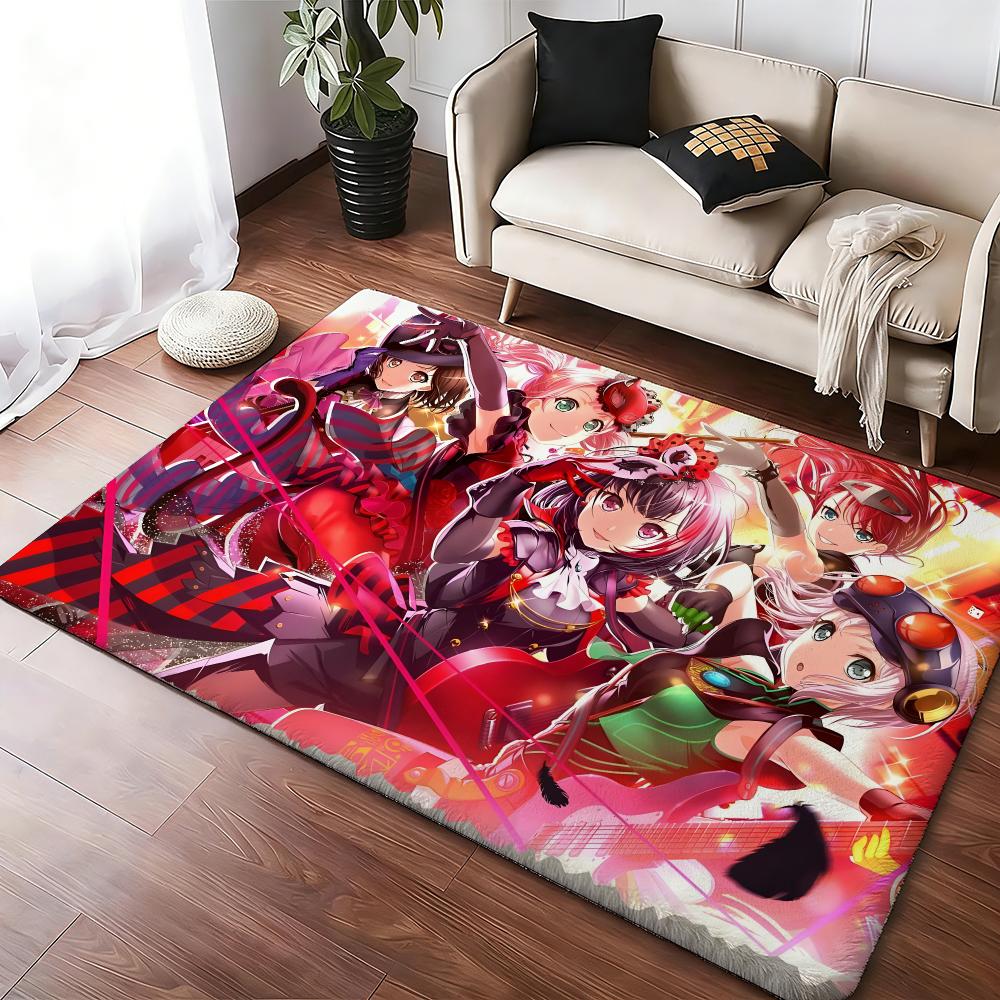 BanG Dream! Girls Band Party Floor Mat Soft Thickened Absorbent Non-Slip Bedroom Living Room Door Mat Home Decor Flannel Rugs