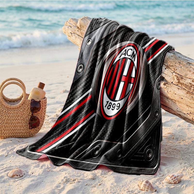 Пляжное полотенце из микрофибры с принтом AC Milan, быстросохнущее, впитывающее, большого размера, для пляжа, плавания, путешествий