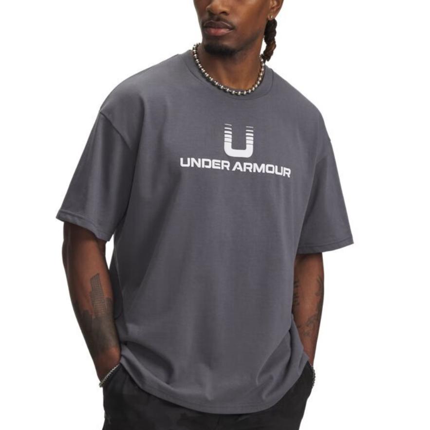 Under Armour T Shirts Men's Castle Rock Gray 025 Crew Neck Moderate 6005150-025