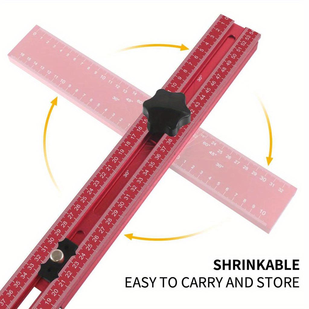 Регулируемая линейка для позиционирования сверления 4 в 1, приспособление для крепления фурнитуры шкафа, Т-образный угольник, многоугловая измерительная линейка, линейка для деревообработки