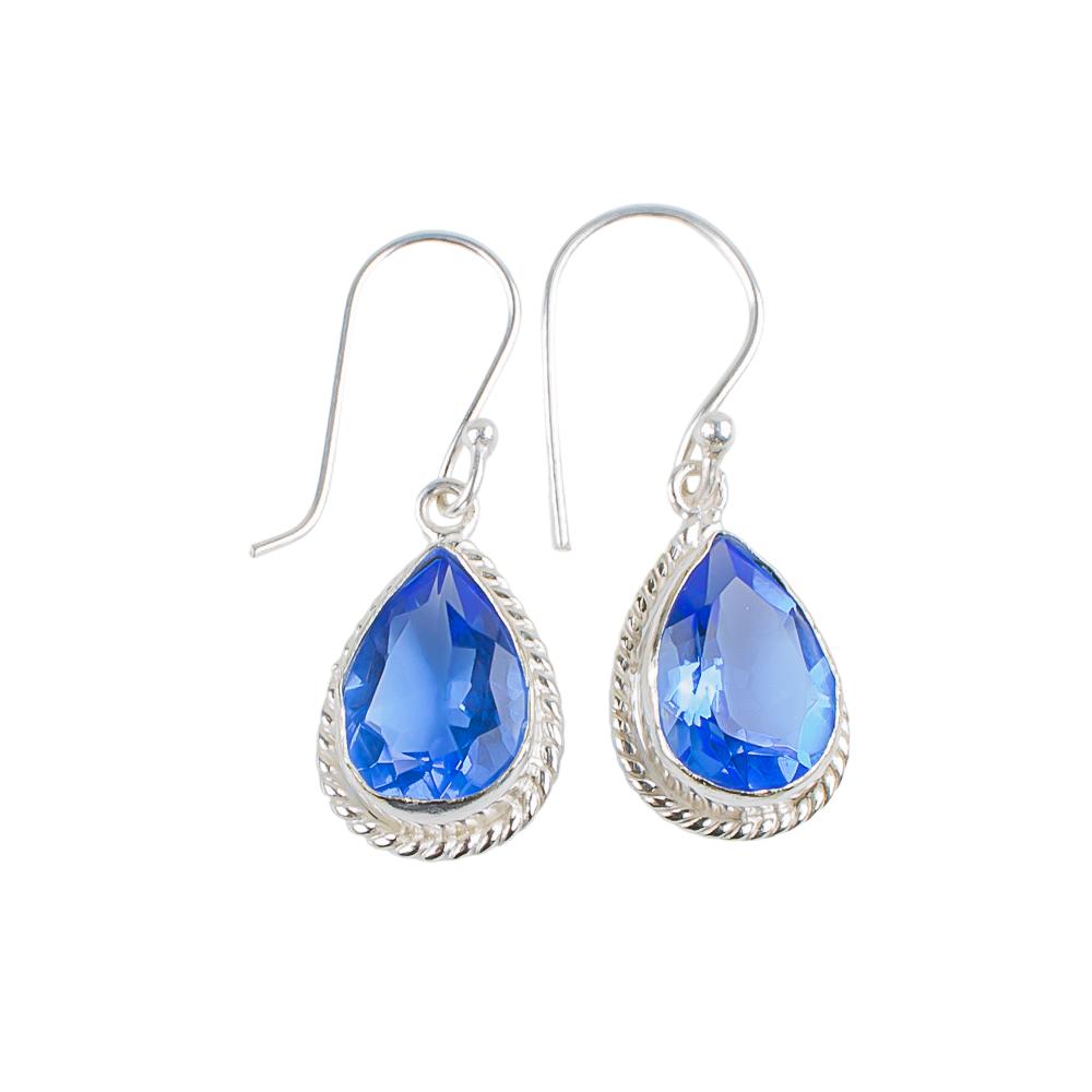 Tanzanite Gemstone 925 Sterling Silver Handmade Jewelry Earrings 1.40" For Gift EE-9-9