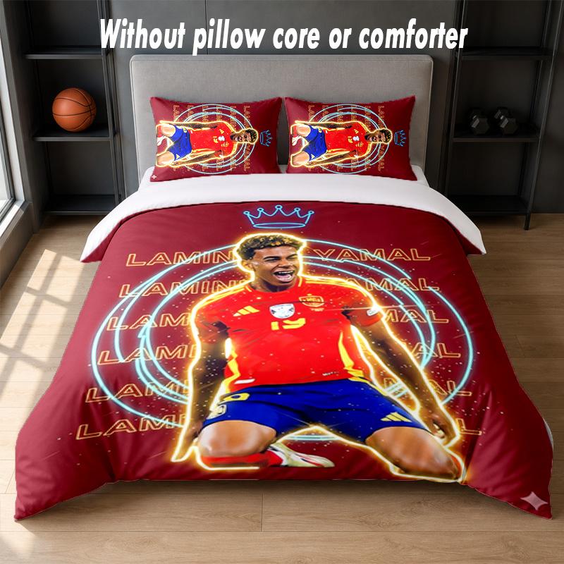 Lamine Yamal Design Bed Bedding Set 1 Duvet Cover + 2 Pillowcases Soft Breathable Household Bed Linens