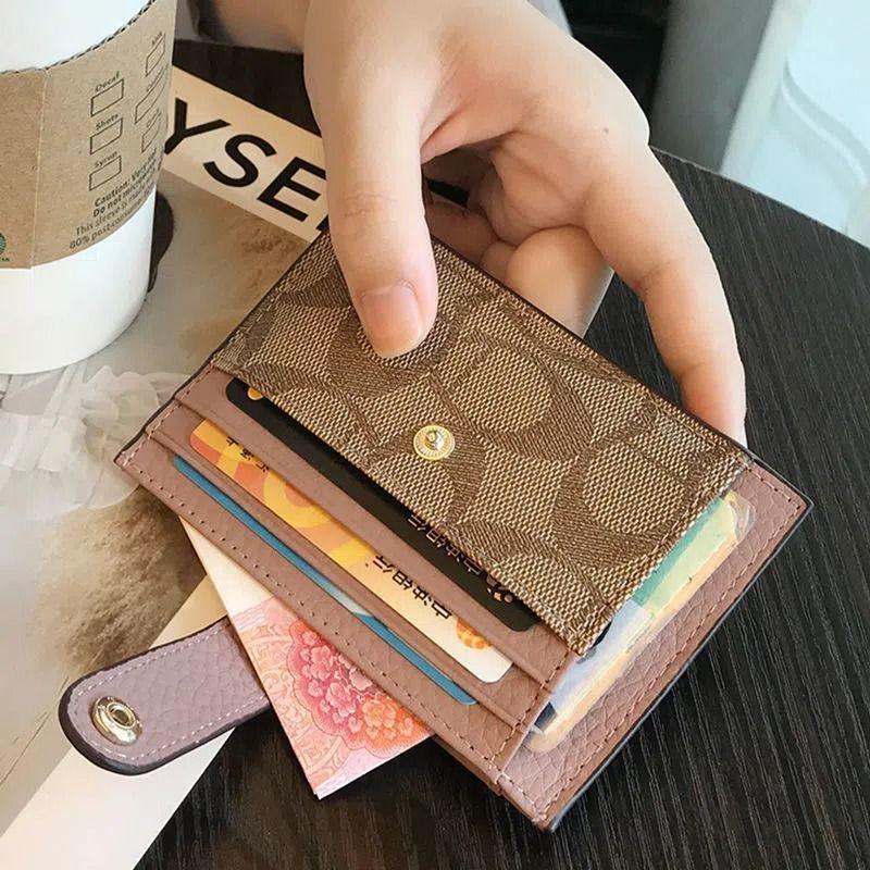 Monogram Ultra-thin Style Card Holder Wallet Money Clip Fashion Mini Short Envelope For Women Appliques Card&ID Wallets Credit Card Purse