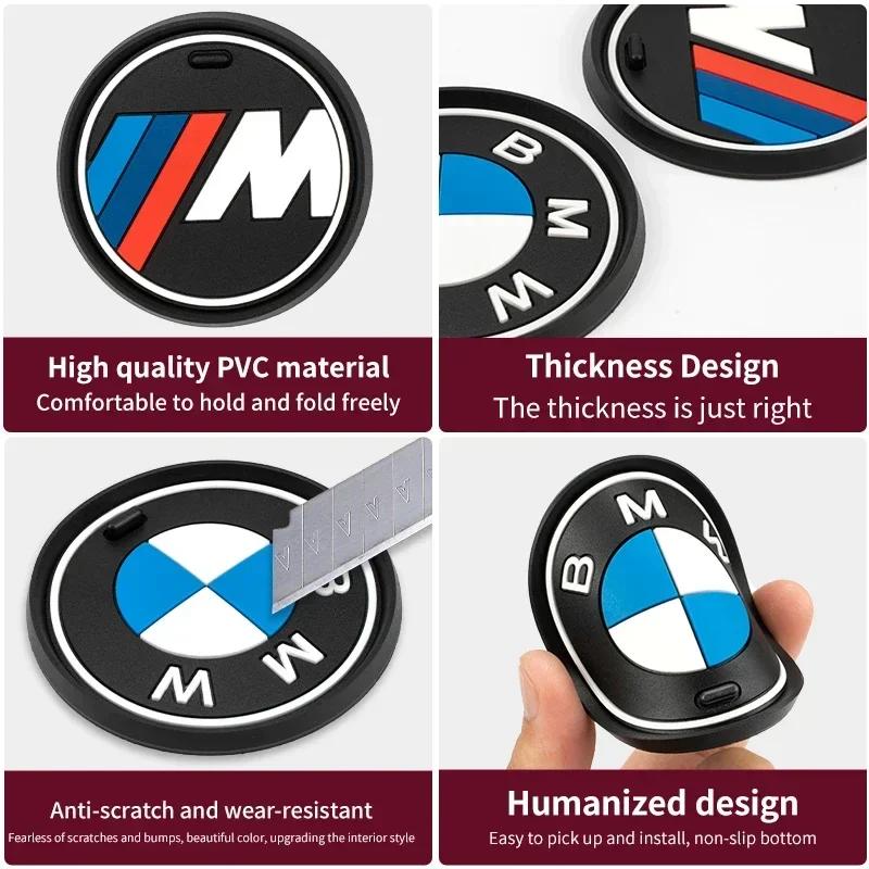 -2PCS Car Coasters For BMW 5 Series G30 F10 G32 G20 G05 G01 G02 F20 F30 Silicone Cup Holder Coaster Center Console Accessories jvcr01