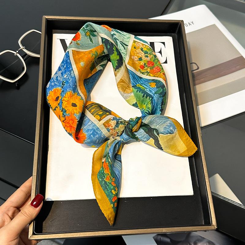 30% Silk 70% Cotton Scarf Women Square Neck Shawls Wraps for Ladies Foulard Scarves Pashmina Female Hijab Bandana Bufanda 70cm