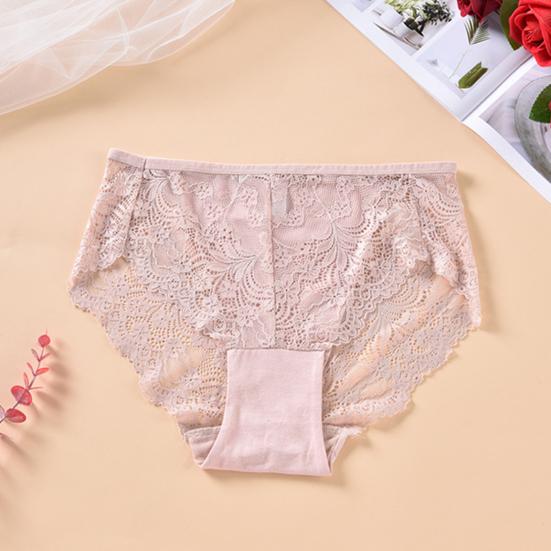 Женские трусы со средней посадкой больших размеров, хлопковые прозрачные трусики с вышивкой и вышивкой, тонкие трусики с подтяжкой бедер