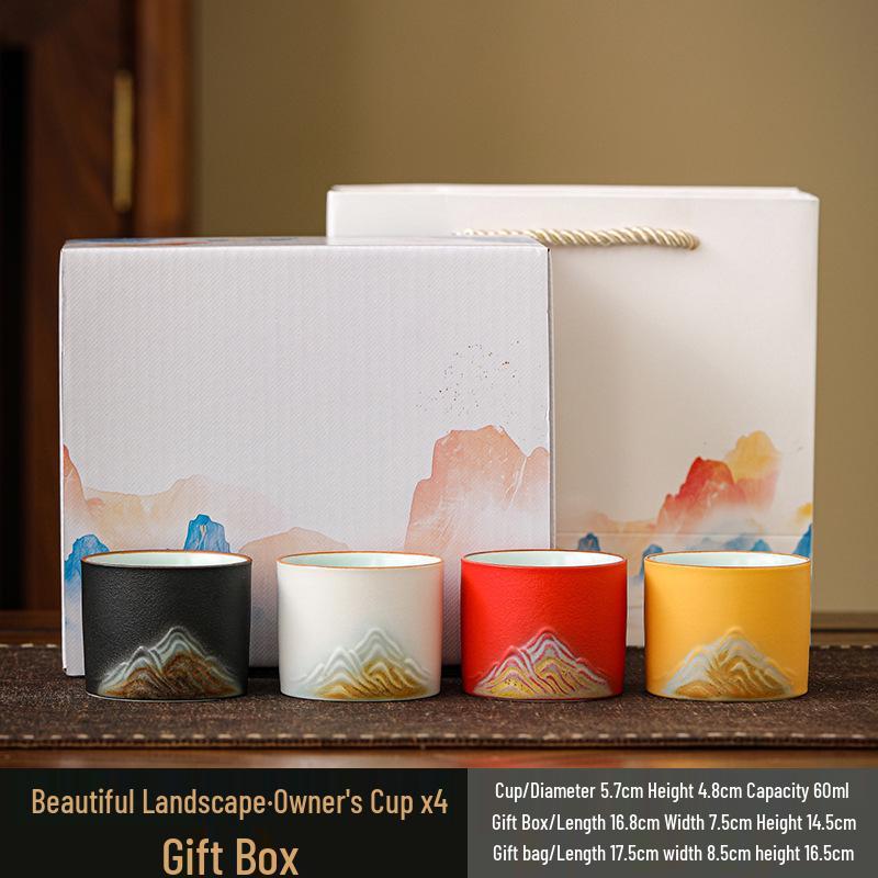 Чайный сервиз кунг-фу: Белые Фарфоровые и Керамические Чашки для Чая, Мастер-Чашка из Нефрита Цвета Бараньего Жира, Набор Пиал для Чая Подарок