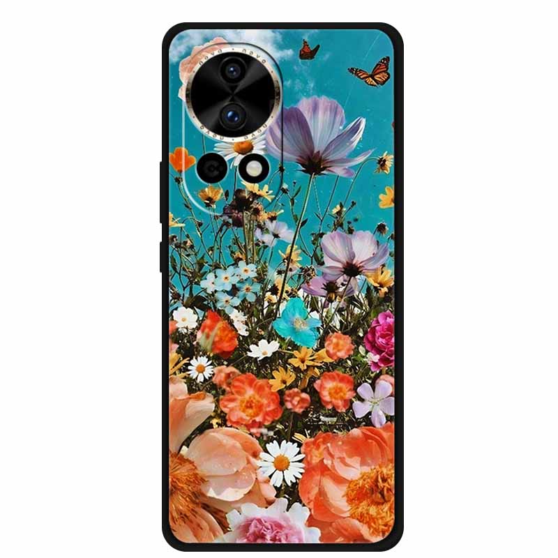 Flowers Patterns Case For Huawei Nova 12 pro ultra Funda Nova12 Pro Ultra Soft TPU Silicone Cover Lovely Floral Phone Back Cases