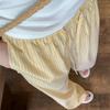 Summer Lazy Vintage Vertical Striped Loose Wide-Leg Casual Home Thin Floor-Length Trousers