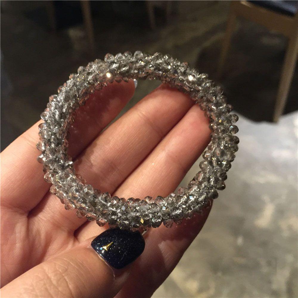 Аксессуары Милые студенческие дамы для женщин Кристаллы для волос Резинки для волос Держатель для хвоста Резинка