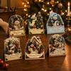 Unique Handmade Festival Gifts DIY Christmas Card Kit, 3D Pop-Up Faux Pearl Art Snowman Craft Set Santa Elk Wreath Card, Xmas for Family And