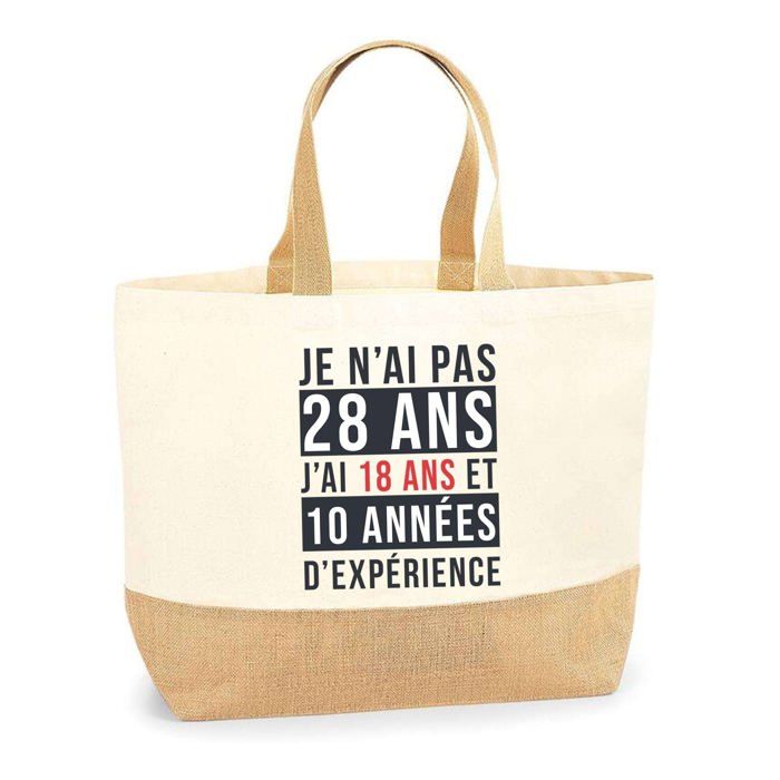 Tote bag - PLANETEE - 28 ans Expérience - jute naturel - Fabriqué en France - Imprimé multicolore
