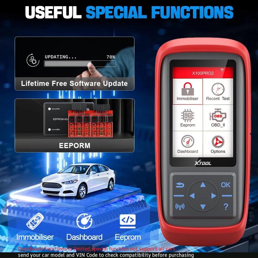 Склад в США ЕС XTOOL X100PRO2 Программатор автомобильных ключей Сервисный инструмент для сброса Immo Сканер для чтения кодов OBD2 с EEPROM Пожизненное бесплатное использование