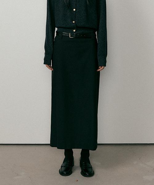 Lingseoul Standard H-Line Long Skirt-Black
