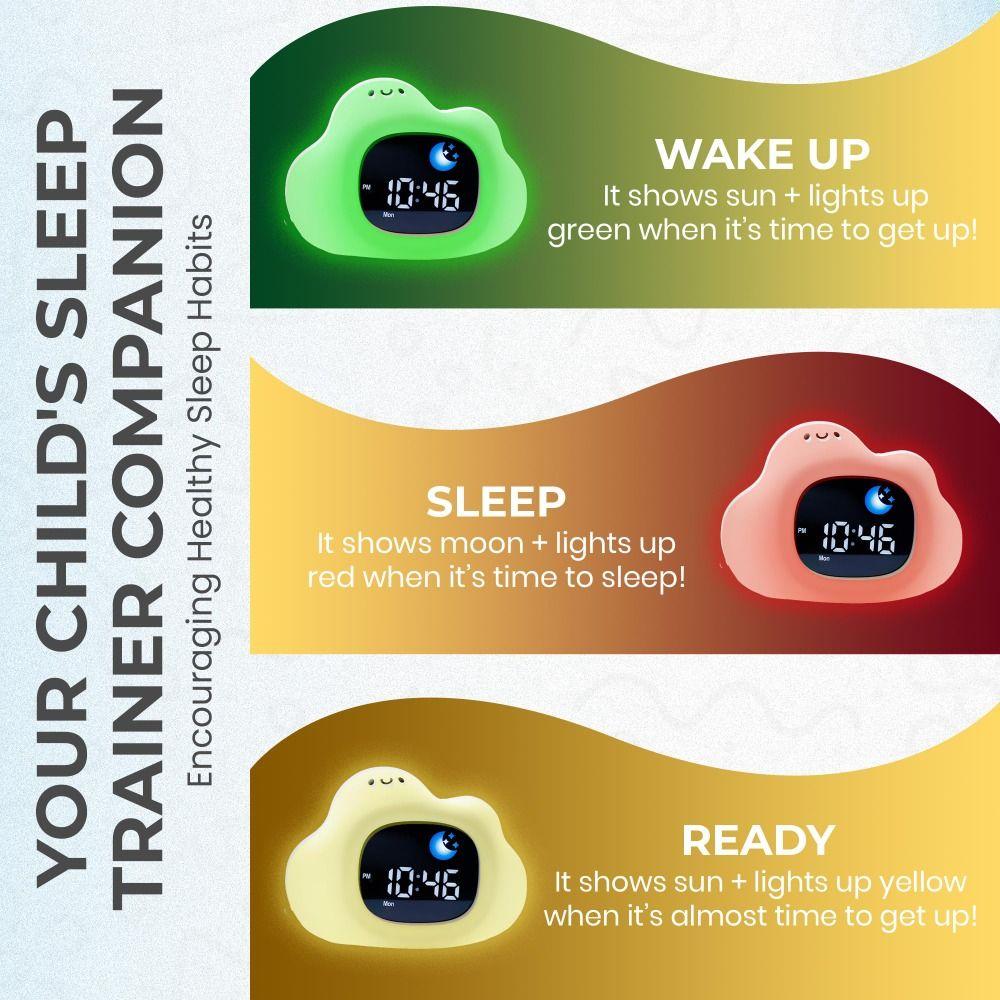 Световой регулируемый будильник в форме животного, прикроватная лампа, часы для тренировки сна, для малышей