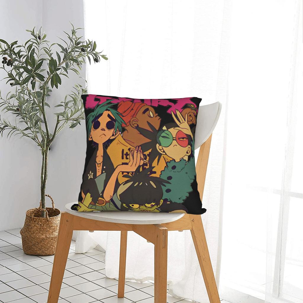 Gorillazs Pillow Cover Rock Band Fashion Pillow Case For Chair Sofa Home Decor Soft Pillowcases Gift
