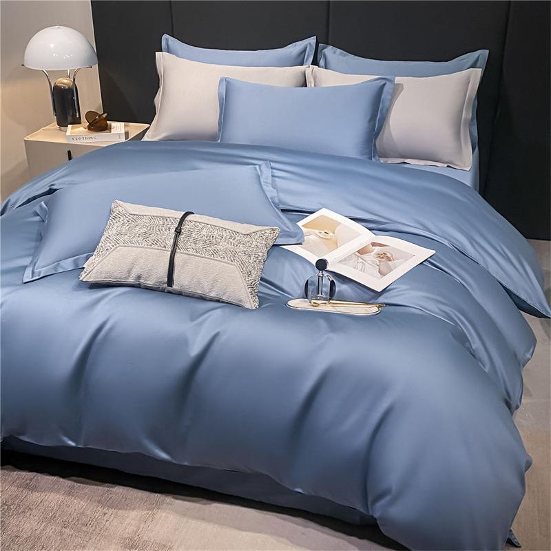 Long Staple Cotton 80 Count Pure Cotton Solid Color Single Duvet Cover Three Piece Set Four Piece Set Solid Color Duvet Cover