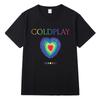 Хлопковая футболка с мерчем Coldplay Летняя Унисекс Модная Рок Уличный Свободный Толстый Топ с Коротким Рукавом Женская и Мужская Футболка