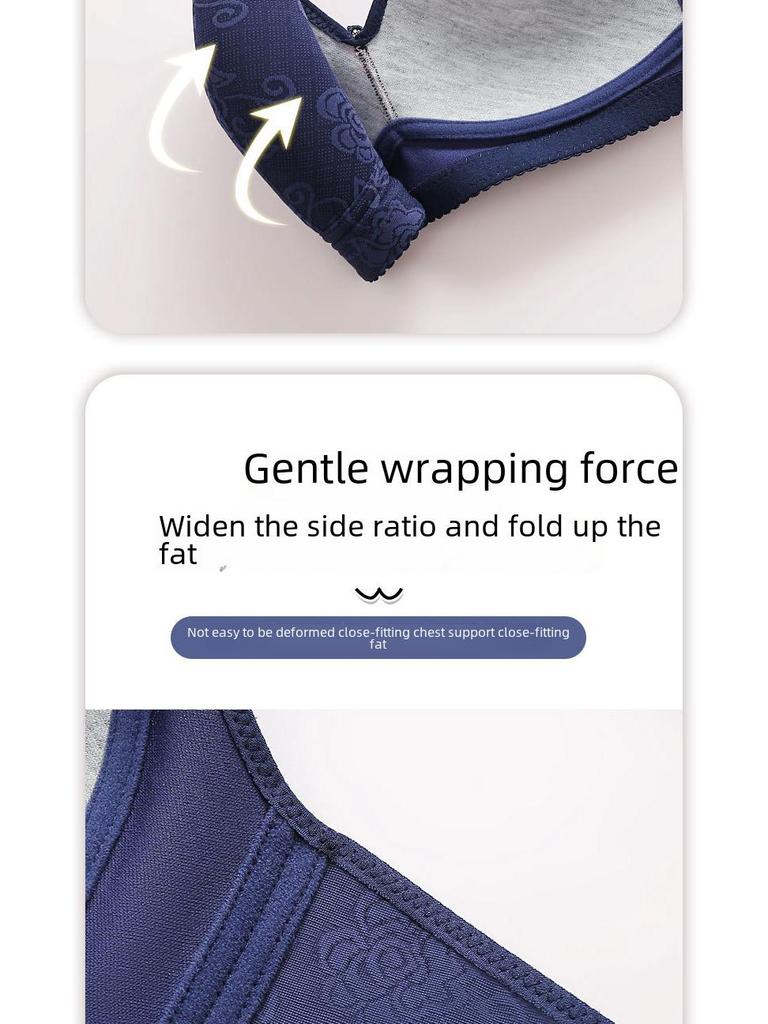 Большой жаккардовый бюстгальтер с тонкой чашкой без косточек, полностью закрывающий бюстгальтер для зрелых женщин