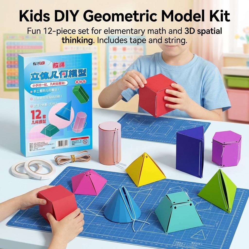 DIY Geometry Model Math Teaching Tool For Kids Spatial Thinking Training Educational Kit