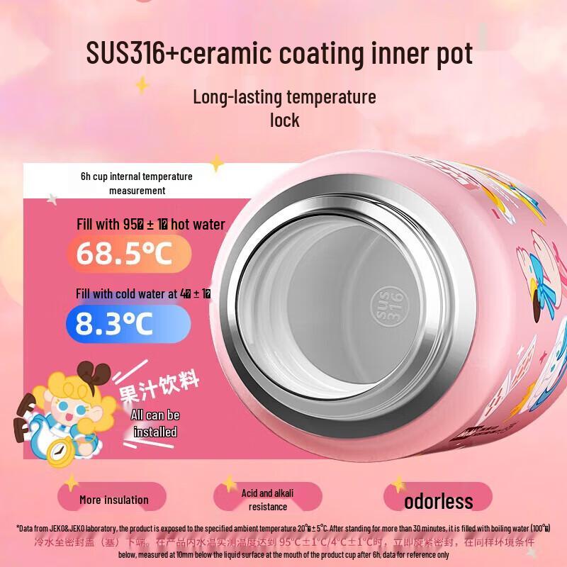 JEKO&JEKO Children's Pro Dual-Drink Thermos with Ceramic Liner