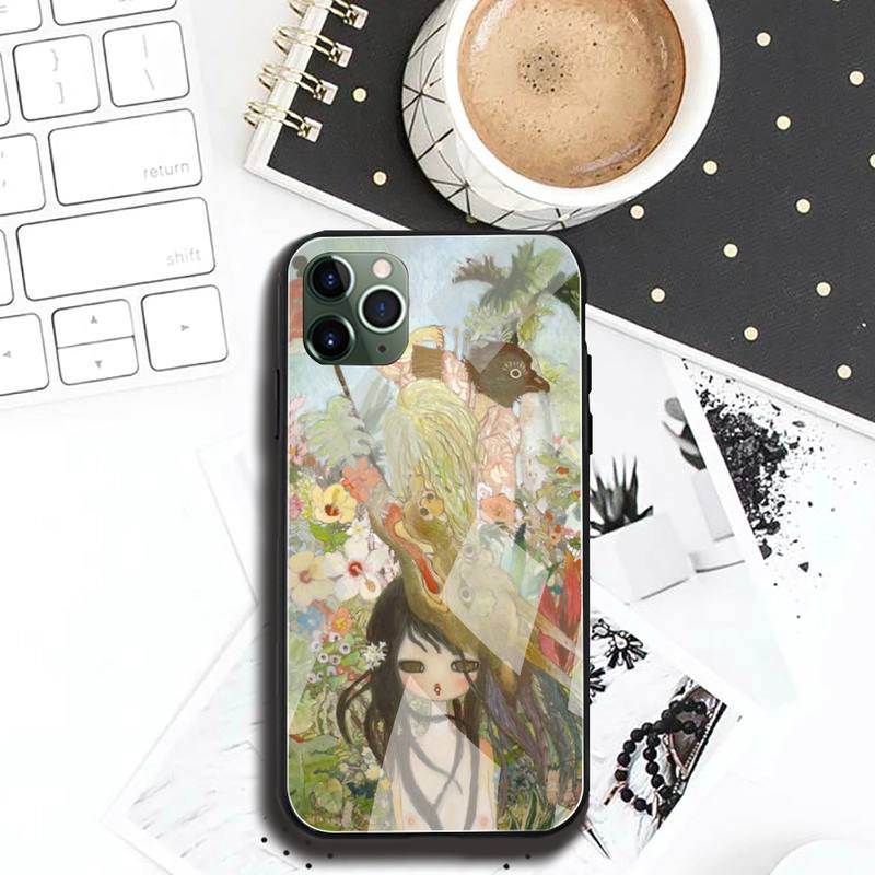 Aya Takano Чехол для телефона Закаленное стекло Для iPhone 13 12 11 Pro Mini XR XS MAX 8 X 7 6S 6 Plus SE 2020 чехол