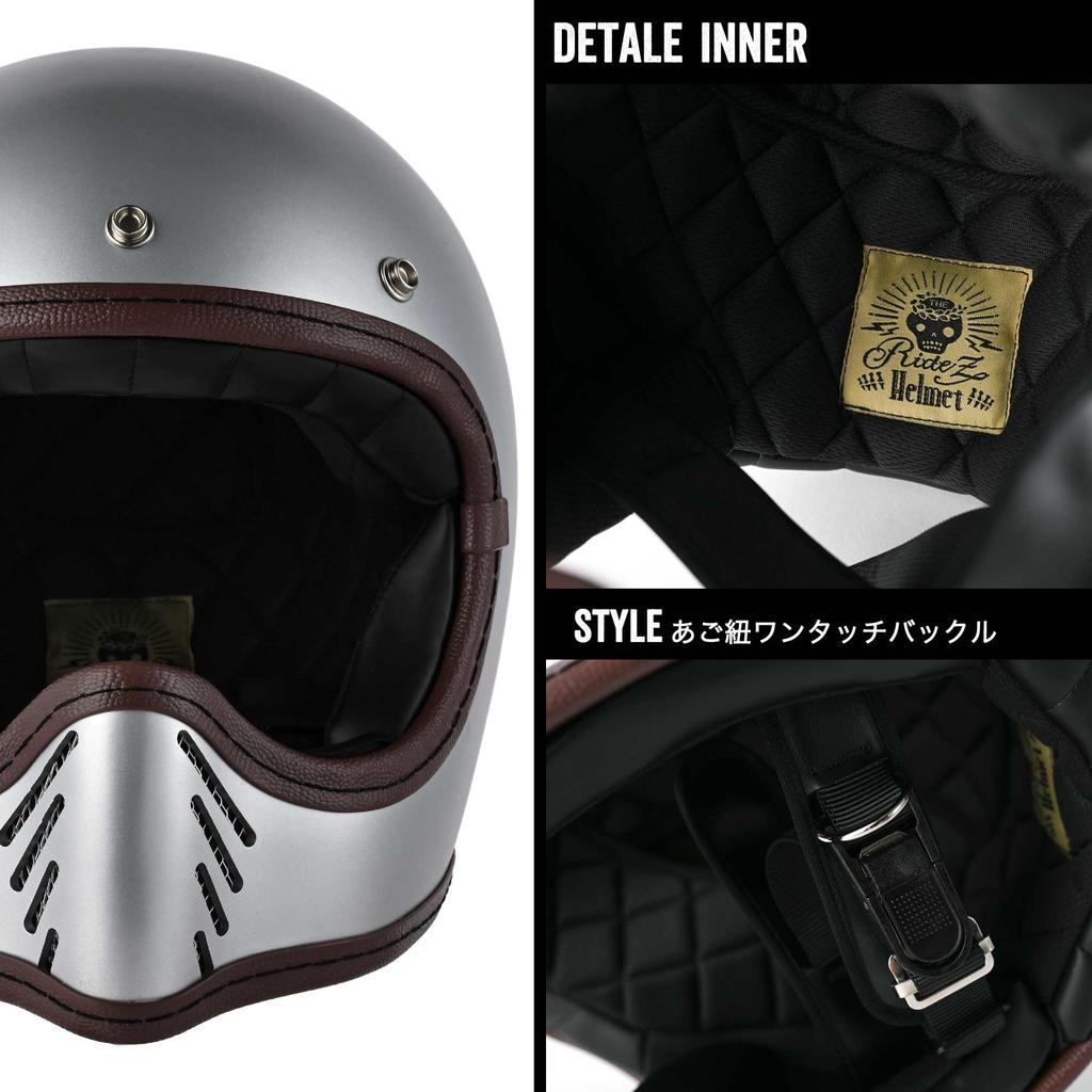 Полнолицевой шлем мотоциклетный винтажный мотокроссовый VMX PSC SG винтажный ретро черный TRIPLE CROSS [RIDEZ] внедорожный BK-L