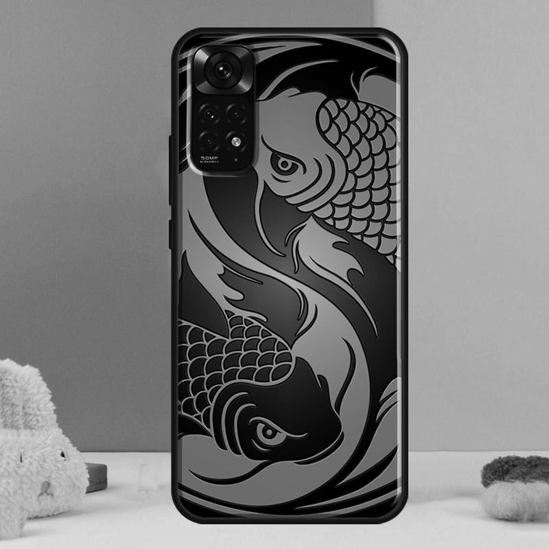 Чехол-арт с рыбами кои Инь-Ян для Xiaomi Redmi Note 13 12 Pro 14 11 9 10 9S 10S 11S 12S Redmi 14C 13C 10C 12C