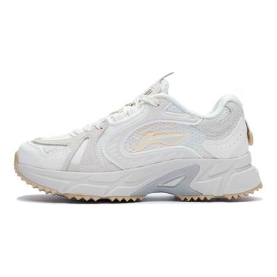 Кроссовки женские Li Ning Shiguang с низким верхом, амортизирующие, нескользящие, прочные, облачно-белые ARLR012-2