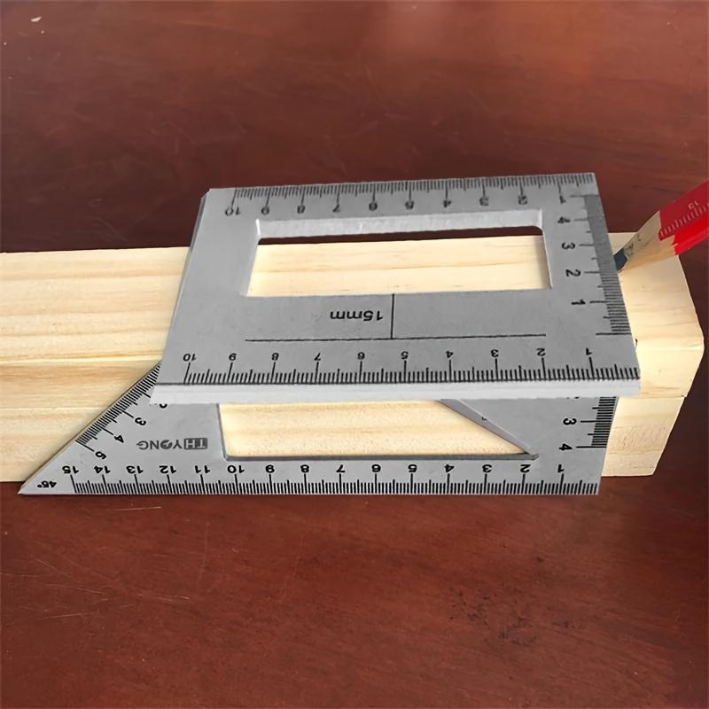 1pc Professional Aluminum Alloy Angled Ruler 45° 90° Multi-Angle Gauge Measuring Tools For Woodworking Scribing & Marking Tool