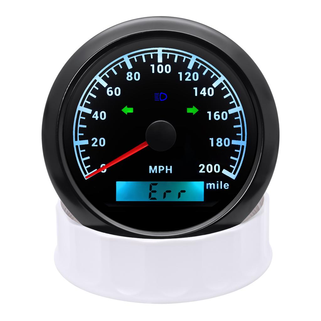 85MM Car Boat GPS Speedometer 0-200MPH Gauge Waterproof Speed Meter With 7 Colors Backlight for Marine Auto Motorcycle 12V/24V