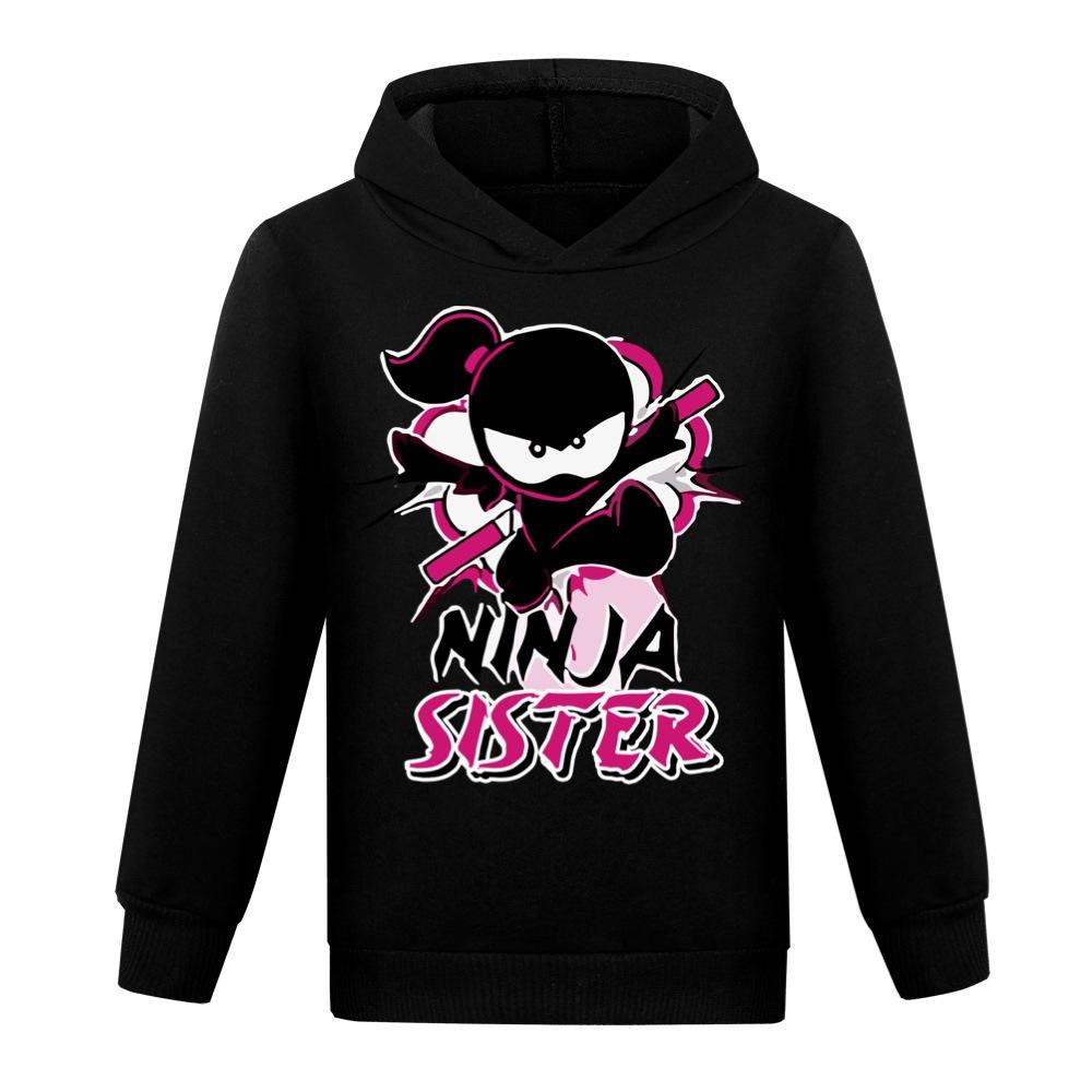 Милая Игровая Худи-Пуловер NINJA KIDZ для Мальчиков и Девочек, Свитшоты с 3D-Печатью Мультяшных Персонажей, Детские Аниме Повседневные Топы с Длинным Рукавом
